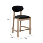 Zuo Rilou Counter Stool (Set of 2) Black & Natural