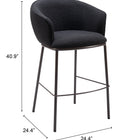 Zuo Essen Barstool Black & Bronze