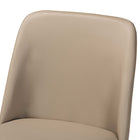 Baxton Studio Lavin Mid-Century "Walnut" Light Brown/Beige Faux Leather Dining Chair (Set of 2)