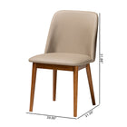 Baxton Studio Lavin Mid-Century "Walnut" Light Brown/Beige Faux Leather Dining Chair (Set of 2)