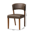 Baxton Studio Montreal Mid-Century Dark Walnut Wood Grey Faux Leather Dining Chairs (Set of 2)