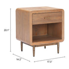 Zuo Vidaz Side Table Brown