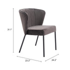 Zuo Aimee Dining Chair (Set of 2) Gray