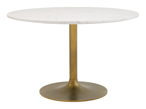 Zuo Ithaca Dining Table White & Gold