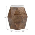 Zuo Bisel Side Table White & Walnut