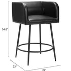 Zuo Horbat Counter Stool (Set of 2) Black