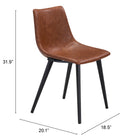 Zuo Daniel Dining Chair (Set of 2) Vintage Brown