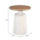 Zuo Goblet Side Table Brown & White