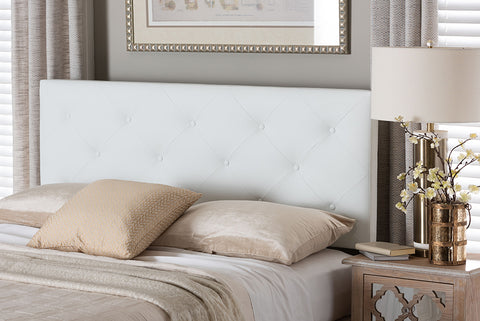 Baxton Studio Baltimore Modern and Contemporary King White Faux Leather Upholstered Headboard