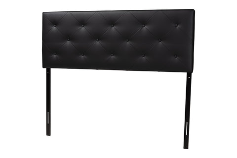 Baxton Studio Baltimore Modern and Contemporary King Black Faux Leather Upholstered Headboard