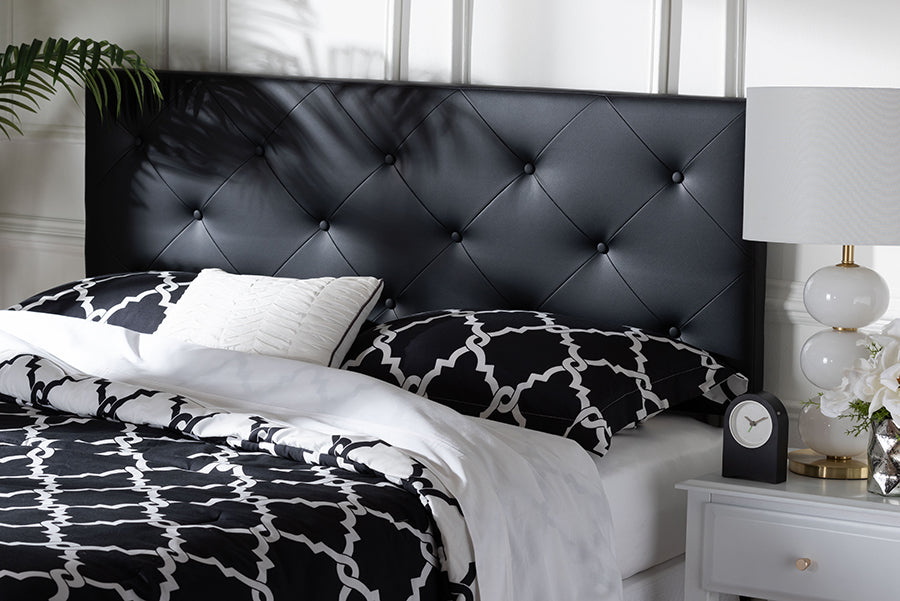 Baxton Studio Baltimore Modern and Contemporary King Black Faux Leather Upholstered Headboard