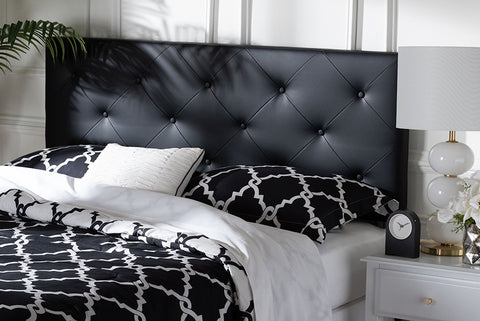Baxton Studio Baltimore Modern and Contemporary King Black Faux Leather Upholstered Headboard