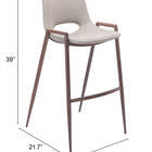 Zuo Desi Barstool (Set of 2) Beige & Walnut