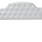 Baxton Studio Morris Modern and Contemporary Queen Size White Faux Leather Upholstered Button-tufted Scalloped Headboard