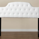 Baxton Studio Morris Modern and Contemporary Queen Size White Faux Leather Upholstered Button-tufted Scalloped Headboard