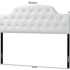 Baxton Studio Morris Modern and Contemporary Queen Size White Faux Leather Upholstered Button-tufted Scalloped Headboard
