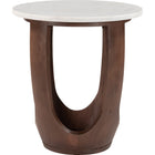 Zuo Vaan Side Table White & Walnut
