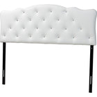 Baxton Studio Rita Modern and Contemporary Full Size White Faux Leather Upholstered Button-tufted Scalloped Headboard