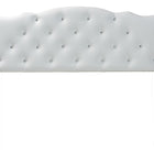 Baxton Studio Rita Modern and Contemporary Full Size White Faux Leather Upholstered Button-tufted Scalloped Headboard