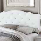 Baxton Studio Rita Modern and Contemporary Full Size White Faux Leather Upholstered Button-tufted Scalloped Headboard