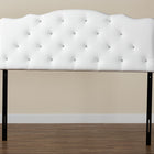 Baxton Studio Rita Modern and Contemporary Full Size White Faux Leather Upholstered Button-tufted Scalloped Headboard
