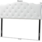 Baxton Studio Rita Modern and Contemporary Full Size White Faux Leather Upholstered Button-tufted Scalloped Headboard