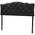 Baxton Studio Rita Modern and Contemporary Queen Size Black Faux Leather Upholstered Button-tufted Scalloped Headboard