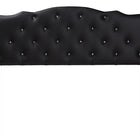 Baxton Studio Rita Modern and Contemporary Queen Size Black Faux Leather Upholstered Button-tufted Scalloped Headboard