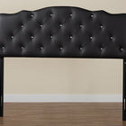 Baxton Studio Rita Modern and Contemporary Queen Size Black Faux Leather Upholstered Button-tufted Scalloped Headboard