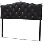 Baxton Studio Rita Modern and Contemporary Queen Size Black Faux Leather Upholstered Button-tufted Scalloped Headboard
