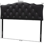 Baxton Studio Rita Modern and Contemporary Queen Size Black Faux Leather Upholstered Button-tufted Scalloped Headboard