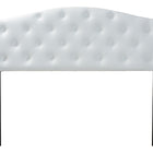 Baxton Studio Myra Modern and Contemporary Queen Size White Faux Leather Upholstered Button-tufted Scalloped Headboard