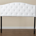 Baxton Studio Myra Modern and Contemporary Queen Size White Faux Leather Upholstered Button-tufted Scalloped Headboard