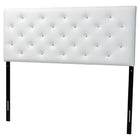 Baxton Studio Viviana Modern and Contemporary White Faux Leather Upholstered Button-tufted Queen Size Headboard