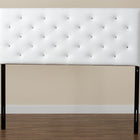 Baxton Studio Viviana Modern and Contemporary White Faux Leather Upholstered Button-tufted Queen Size Headboard