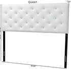 Baxton Studio Viviana Modern and Contemporary White Faux Leather Upholstered Button-tufted Queen Size Headboard