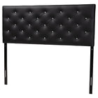 Baxton Studio Viviana Modern and Contemporary Black Faux Leather Upholstered Button-tufted Queen Size Headboard