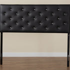 Baxton Studio Viviana Modern and Contemporary Black Faux Leather Upholstered Button-tufted Queen Size Headboard