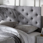 Baxton Studio Viviana Modern and Contemporary Grey Fabric Upholstered Button-tufted Queen Size Headboard