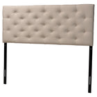 Baxton Studio Viviana Modern and Contemporary Light Beige Fabric Upholstered Button-tufted Queen Size Headboard