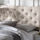 Baxton Studio Viviana Modern and Contemporary Light Beige Fabric Upholstered Button-tufted Queen Size Headboard