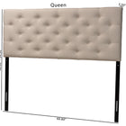 Baxton Studio Viviana Modern and Contemporary Light Beige Fabric Upholstered Button-tufted Queen Size Headboard