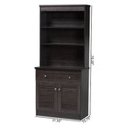 Baxton Studio Agni Modern and Contemporary Dark Brown Buffet and Hutch Kitchen Cabinet