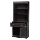 Baxton Studio Agni Modern and Contemporary Dark Brown Buffet and Hutch Kitchen Cabinet