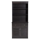 Baxton Studio Agni Modern and Contemporary Dark Brown Buffet and Hutch Kitchen Cabinet