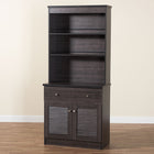 Baxton Studio Agni Modern and Contemporary Dark Brown Buffet and Hutch Kitchen Cabinet