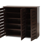 Baxton Studio Adalwin Modern and Contemporary 3-Door Dark Brown Wooden Entryway Shoes Storage Cabinet