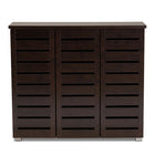 Baxton Studio Adalwin Modern and Contemporary 3-Door Dark Brown Wooden Entryway Shoes Storage Cabinet