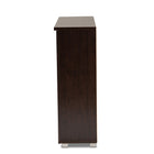 Baxton Studio Adalwin Modern and Contemporary 3-Door Dark Brown Wooden Entryway Shoes Storage Cabinet