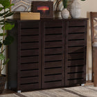 Baxton Studio Adalwin Modern and Contemporary 3-Door Dark Brown Wooden Entryway Shoes Storage Cabinet